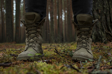 boots in the forest