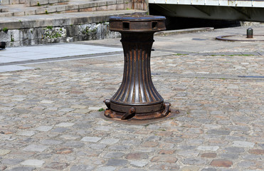 old metal gears in port