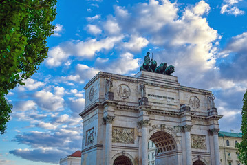 The Siegestor located in Munich, Bavaria, Germany and built in 1852.