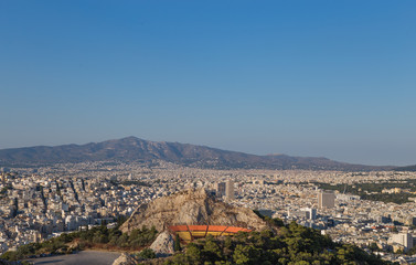 Fototapeta premium View of Athens city with Mount Lycabettus, Greece
