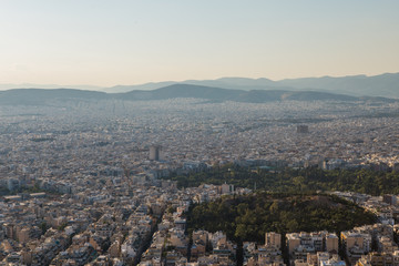 View of Athens city with Mount Lycabettus, Greece