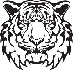Tiger Head Tattoo Vector