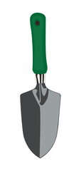 Garden broad trowel realistic vector illustration isolated