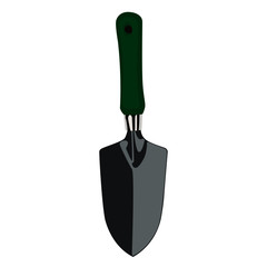 Garden broad trowel realistic vector illustration isolated