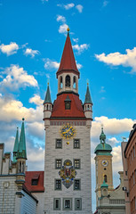 The Old Town Hall located in the Marienplatz in Munich, Germany.