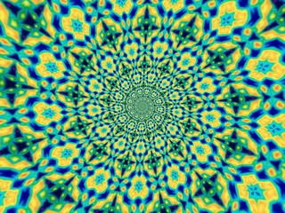 Colorful digital graphic kaleidoscope symmetry mandala style in laser light trial pattern, Tie Dye , spiderweb art abstract background for art projects, banner, business,   card, 3D, template