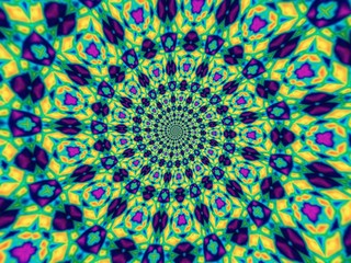 Colorful digital graphic kaleidoscope symmetry mandala style in laser light trial pattern, Tie Dye , spiderweb art abstract background for art projects, banner, business,   card, 3D, template