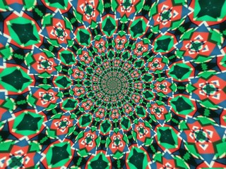 Colorful digital graphic kaleidoscope symmetry mandala style in laser light trial pattern, Tie Dye , spiderweb art abstract background for art projects, banner, business,   card, 3D, template