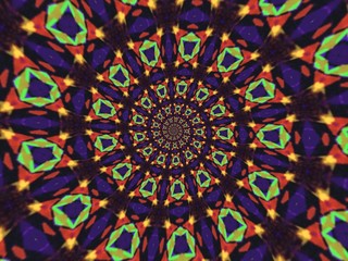 Colorful digital graphic kaleidoscope symmetry mandala style in laser light trial pattern, Tie Dye , spiderweb art abstract background for art projects, banner, business,   card, 3D, template