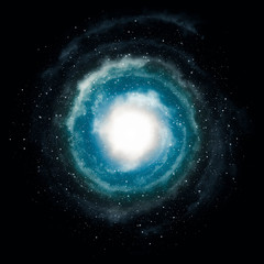 Spiral galaxy, simple colored digital drawing with many details, very high resolution