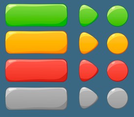 User interface colorful buttons set