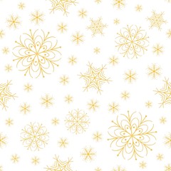 Snowflakes golden xmas design