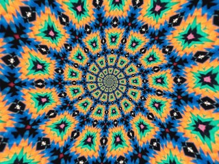 Colorful digital graphic kaleidoscope symmetry mandala style in laser light trial pattern, Tie Dye , spiderweb art abstract background for art projects, banner, business,   card, 3D, template