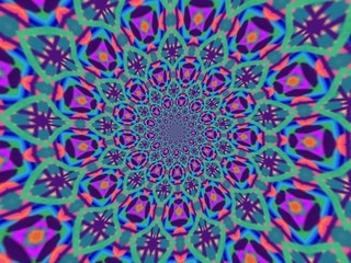 Colorful digital graphic kaleidoscope symmetry mandala style in laser light trial pattern, Tie Dye , spiderweb art abstract background for art projects, banner, business,   card, 3D, template