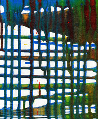 Acrylic paint drip cross hatch