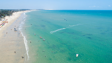 Cumbuco, Ceara / Brazil - Circa September 2019: Sunny day in Cumbuco beach, famous place near...