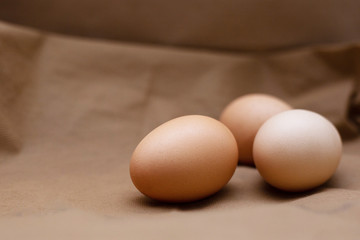 Hen organic eggs. Heathy eating ingredients from domestic chicken.