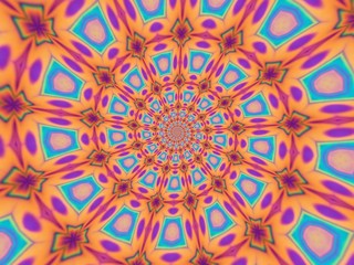 Colorful digital graphic kaleidoscope symmetry mandala style in laser light trial pattern, Tie Dye , spiderweb art abstract background for art projects, banner, business,   card, 3D, template