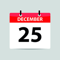 25 december calendar - vector icon