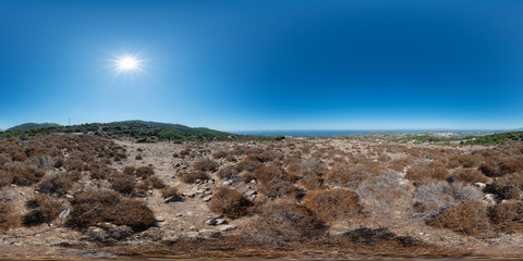 Fototapeta na wymiar 360 Grad Aufnahme Küstenlandschaft im Süden von der Insel Kos Griechenland