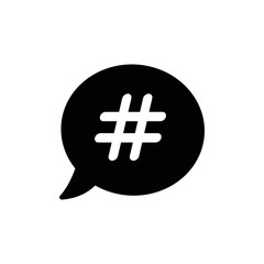 hashtag icon - black vector