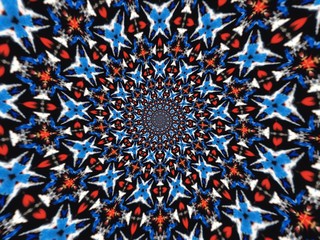 Colorful digital graphic kaleidoscope symmetry mandala style in laser light trial pattern, Tie Dye , spiderweb art abstract background for art projects, banner, business,   card, 3D, template