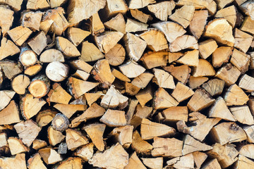 Chopped firewood background
