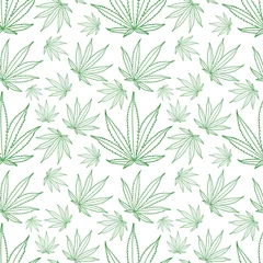 Tuinposter Cannabis leaf pattern vector illustration  © Ihor