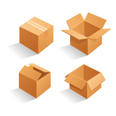 Cardboard box mockup set