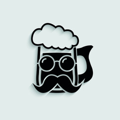 beer glass icon vector.  beer pub typography, logo. Beer advertising. 