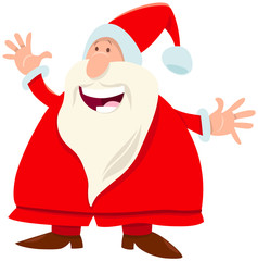 funny Santa Claus cartoon character with cane