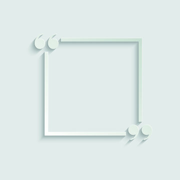 quotes icon. quotes with frame  paper with shadow 