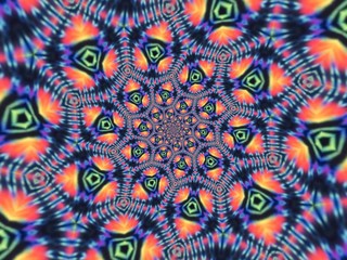 Colorful digital graphic kaleidoscope symmetry mandala style in laser light trial pattern, Tie Dye , spiderweb art abstract background for art projects, banner, business,   card, 3D, template
