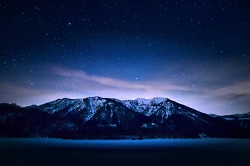 Die Alpen bei Nacht - Sylvensteinstausee