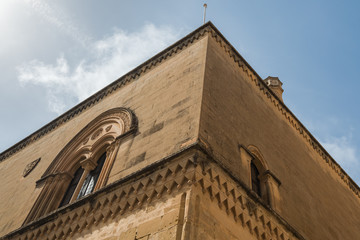 The Facade of a Beautiful Medieval Building from Mdina (Malta)