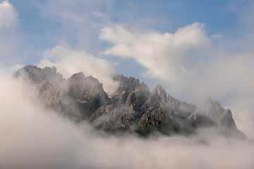Fototapeta na wymiar Panoramic view on Dolomites, Croda Rossa di Sesto