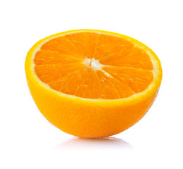 Half of juicy orange on white background