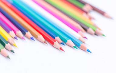 Color pencils isolated on white background