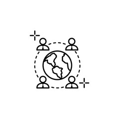 Network businessmen Earth icon. Element of global business icon
