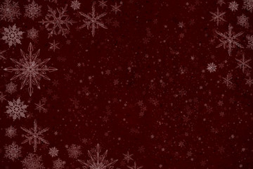 Red Winter Background with snowflakes for your own creations