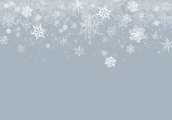 Grey Winter Background with snowflakes for your own creations