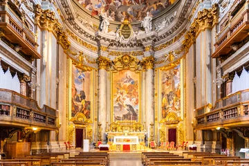Foto op Canvas Picturesque interior of church of St. Ignatius of Loyola at Campus Martius © pyty