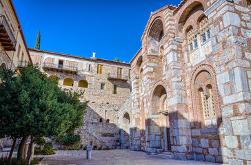 Naklejka premium The yard of the monastery of Saint Loukas near Kuriaki village Boiotia Greece