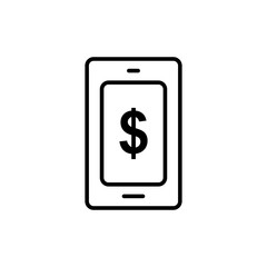 Mobile phone outline icon illustration isolated vector sign symbol