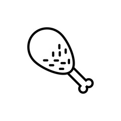 Chicken leg outline icon for web and mobile