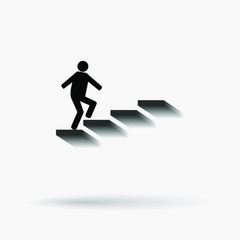 A man walk up stairs