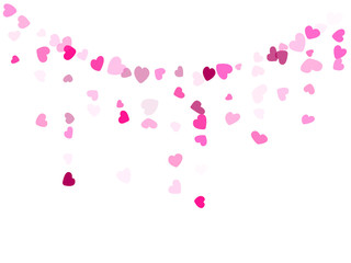 Hearts confetti flying vector background graphic design.