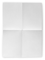 Folded Blank Sheet of Paper isolated on white background with clipping path