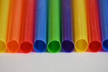 Straws up close colorful