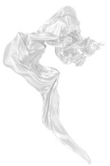 Fototapeta premium Abstract background of white wavy silk or satin with metal stripes. 3d rendering image.